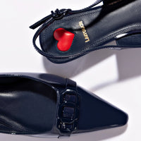 Franca Pump In Navy Patent Leather