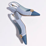 Franca Pump In Blue Denim