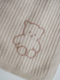 Cashmere Bear Embroidery Baby Blanket