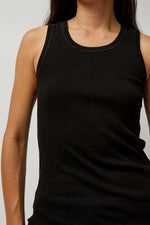 St. Agni Organic Cotton Soft Rib Singlet in Black