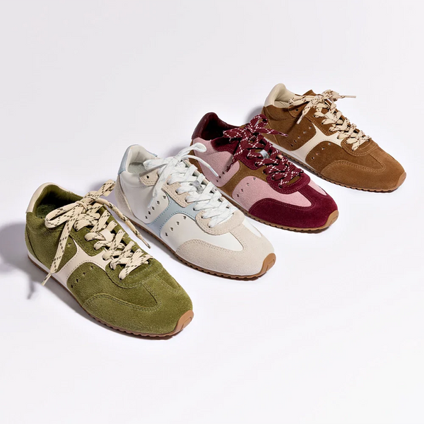 Stella Sneaker In Seaweed Suede and Ivory Leather