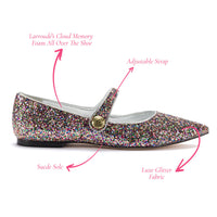 Caroline Flat In Multimetallic Glitter