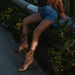 Thelma Boot In Tawny Stamped Leather