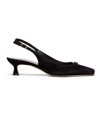 WILLAMINA SLINGBACK -- BLACK SUEDE