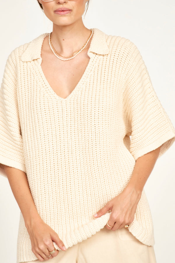 Westport Knit Top in Bone