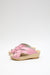 No.6 Basket Clog on Mid Wedge in Pink Patent