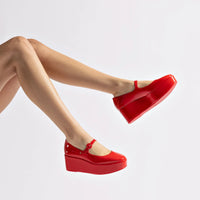 Blair Flatform In Scarlet Patent Leather