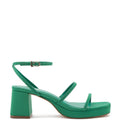 Gio Sandal In Green Satin