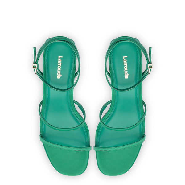 Gio Sandal In Green Satin