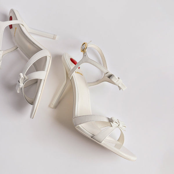 Brooks Sandal In White Patent Leather