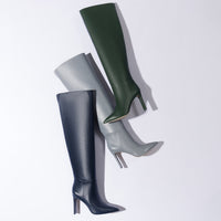 Larroudé x Jennifer Fisher Boot In Martini Green Leather