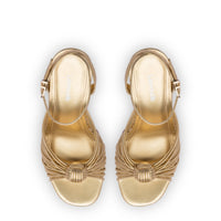 Valerie Platform Sandal In Gold Metallic Leather