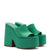 Wanda Platform Mule In Green Satin